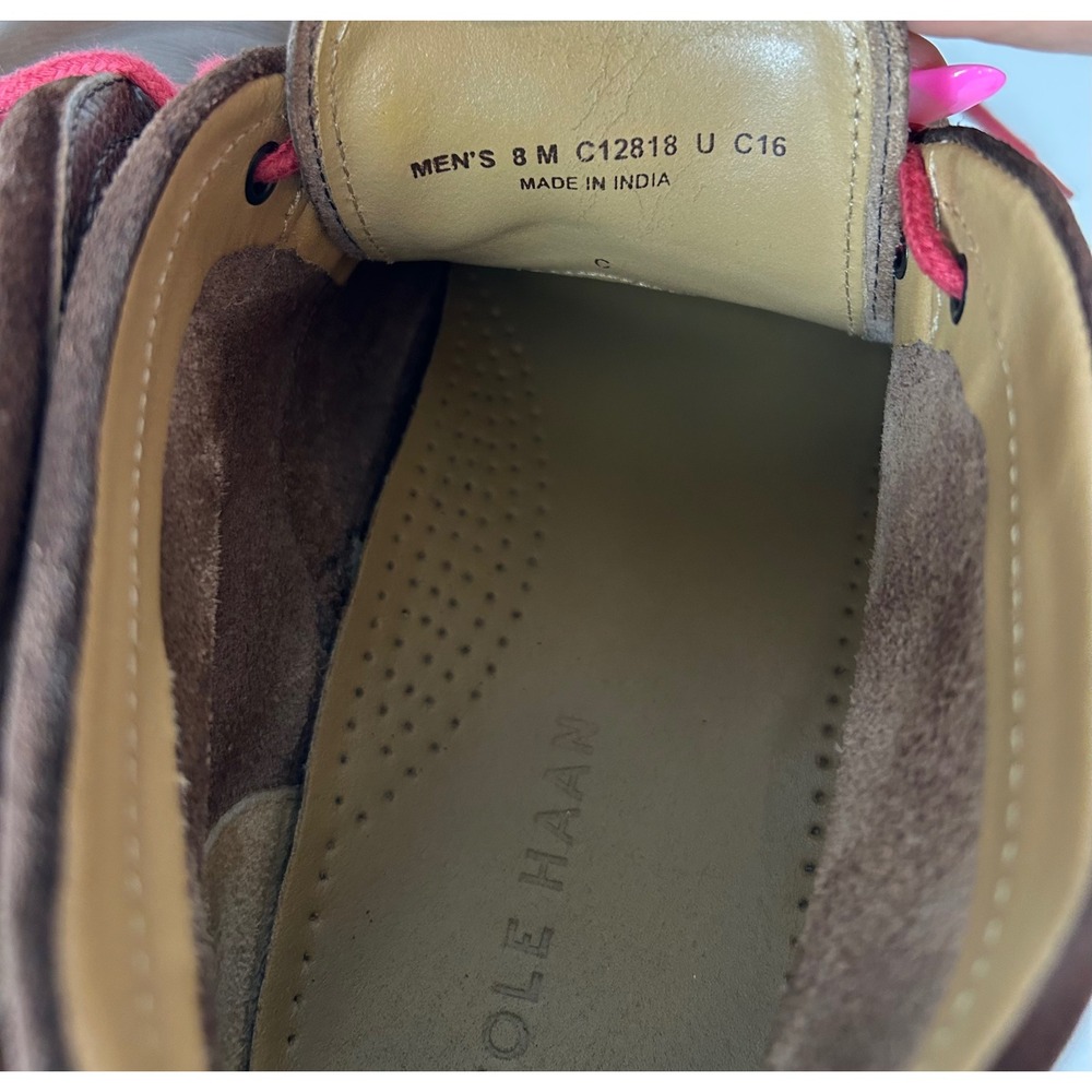 Cole Haan Kennedy Chukka Aesthetic Boots Brown Leather Red Laces Mens 8 M Used - Picture 3 of 13